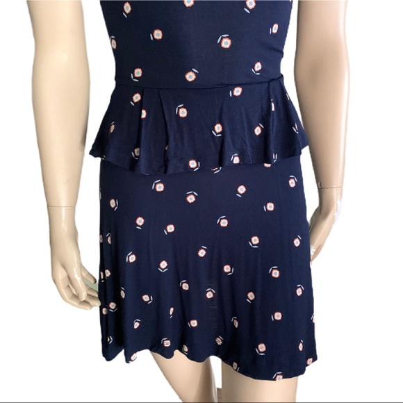 French Connection Navy Flowered Dress Size 0 - Picture 2 of 9